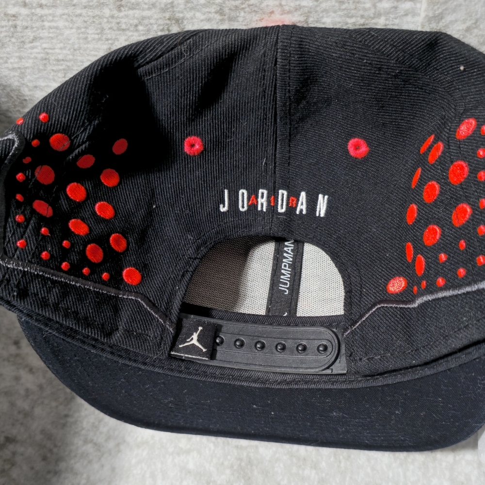 Nike Air Jordan Jumpman Snapback Hat Black Red Adjustable - Picture 6 of 7